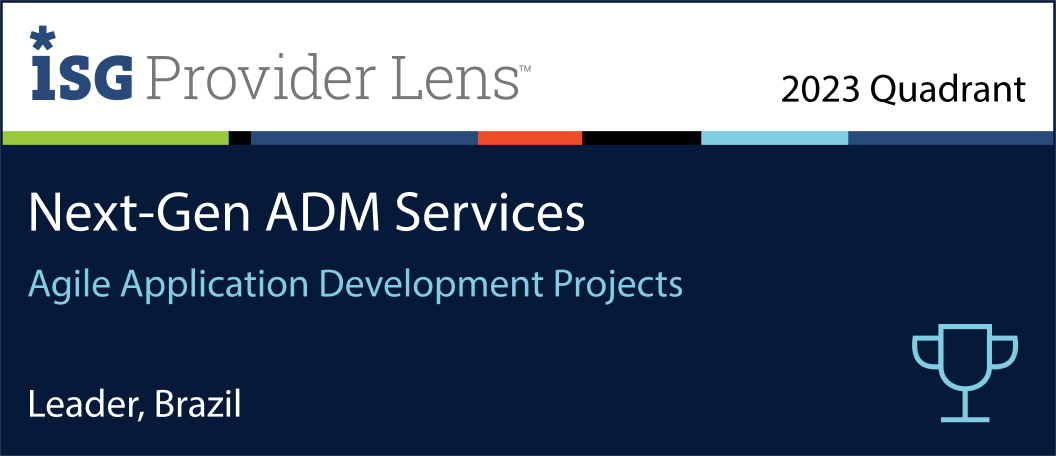 Recognized as a Leader in Agile Project Development segment by ISG Lens Next Gen ADM 2023 logo